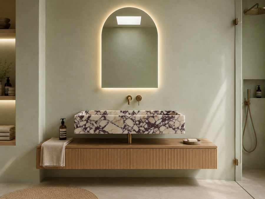 10-Handmade Marble Bathroom Sink, Luxury Stone Vessel Sink, Modern Wall Mounted Bathroom Sink, Natural Stone Vanity Sink